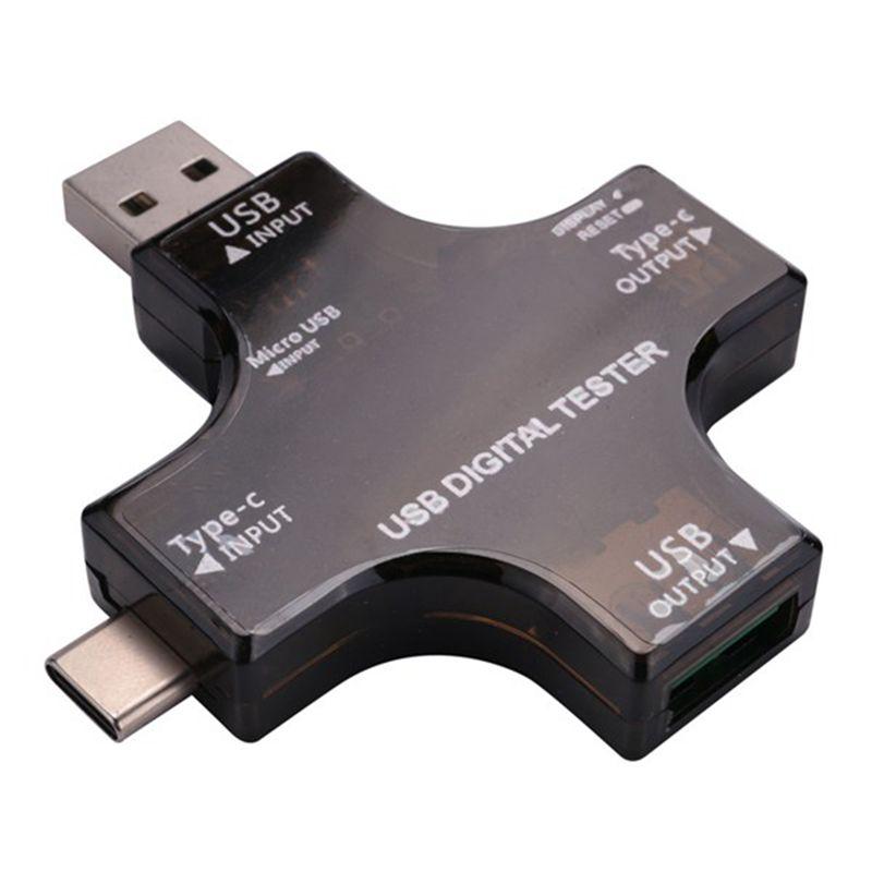 Portable Electrical Tester 2 In 1 Type C USB Tester Color Screen IPS Digital Voltmeter,Voltage,Current,Power,Temperature,With Lo