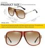 Oversized Retro 80s Vintage Aviator Sunglasses Men Classic Eyewear Unisex Clear Lens [SHEEN KELLY]