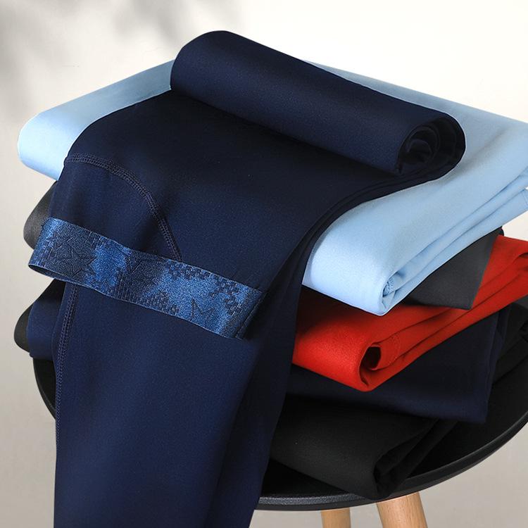 Men's Warm Velvet-Lined Cotton Trousers for Autumn and Winter