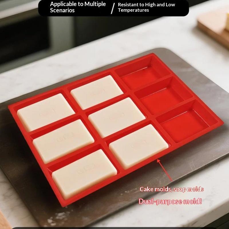 Lebensmittelechtes Silikon 9-Kammer-Form Einfaches Entformen Hitzebeständig Perfekt zum Kuchenbacken Seifenherstellung Küche DIY
