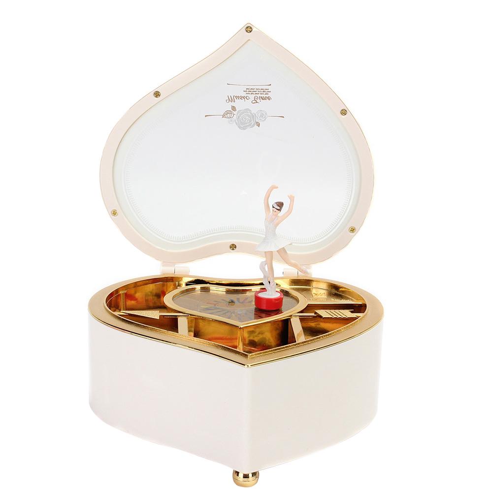 

Классическая вращающаяся музыкальная шкатулка «Танцор», музыкальная шкатулка для женщин, шкатулки для украшений, ожерелья, кольца, органайзер для хранения, подарок для девочек на День святого Валентина белый