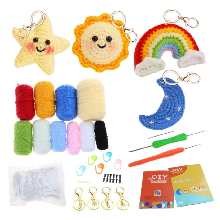 DIY Crochet Craft Set Crochet Keychain Kits Include Crochet Hook, Yarns, Needle 1