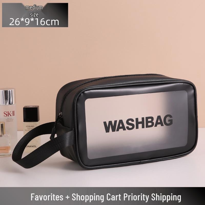 Large Capacity Frosted Transparent PVC Travel Wash Bag - Waterproof Makeup Bag