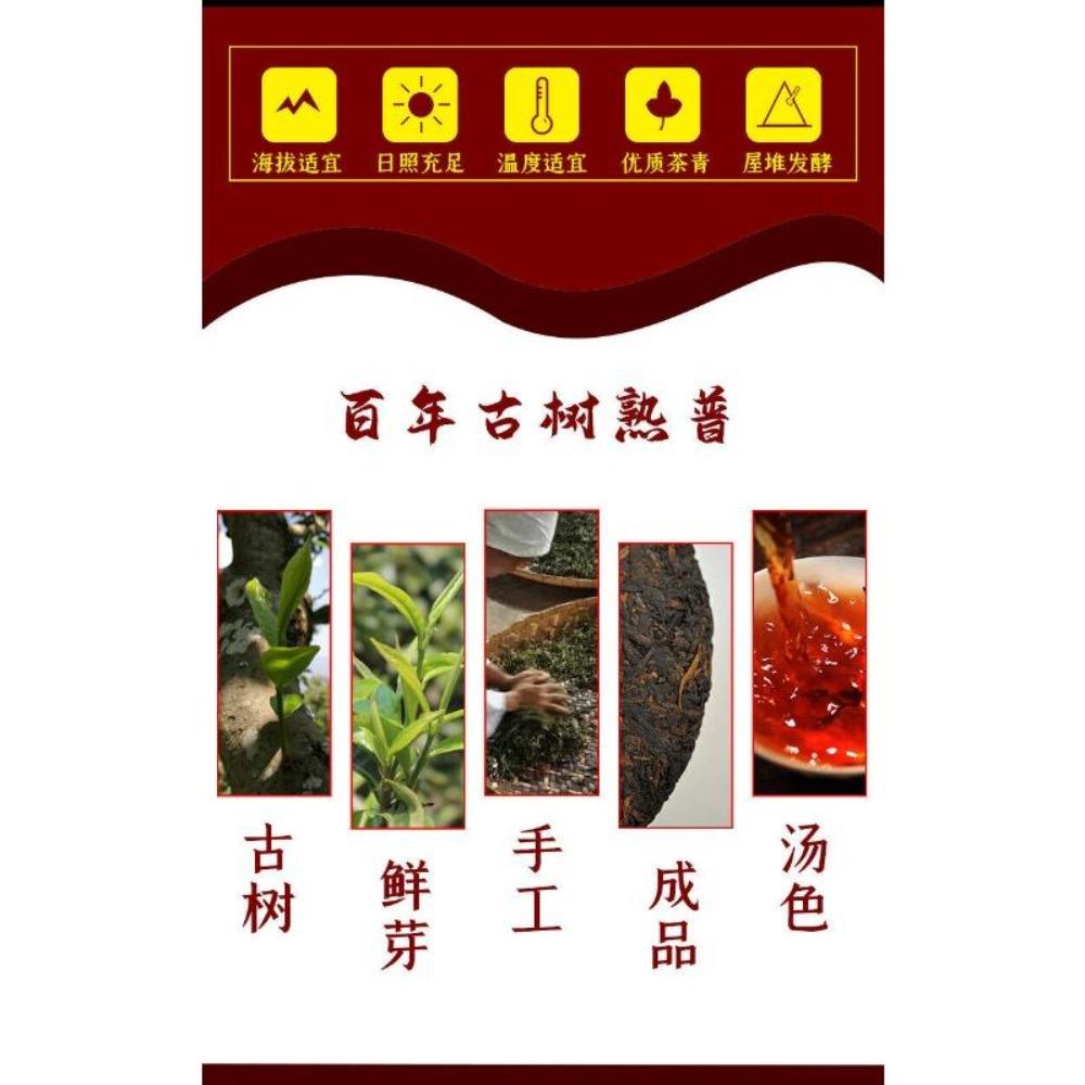 Ancient Tree Ai Lao Mountain Yunnan Ripe Pu'er Tea Cake 357g