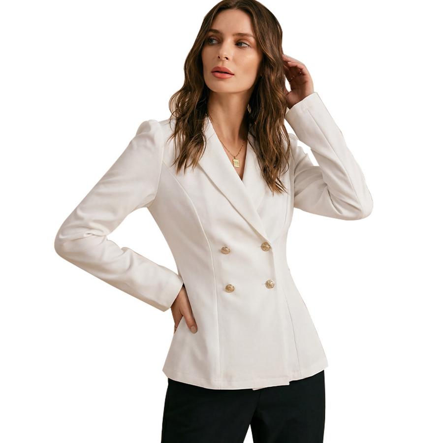 

Export Women s Elegant Blazer Long Sleeve Autumn New Style Coat S белый