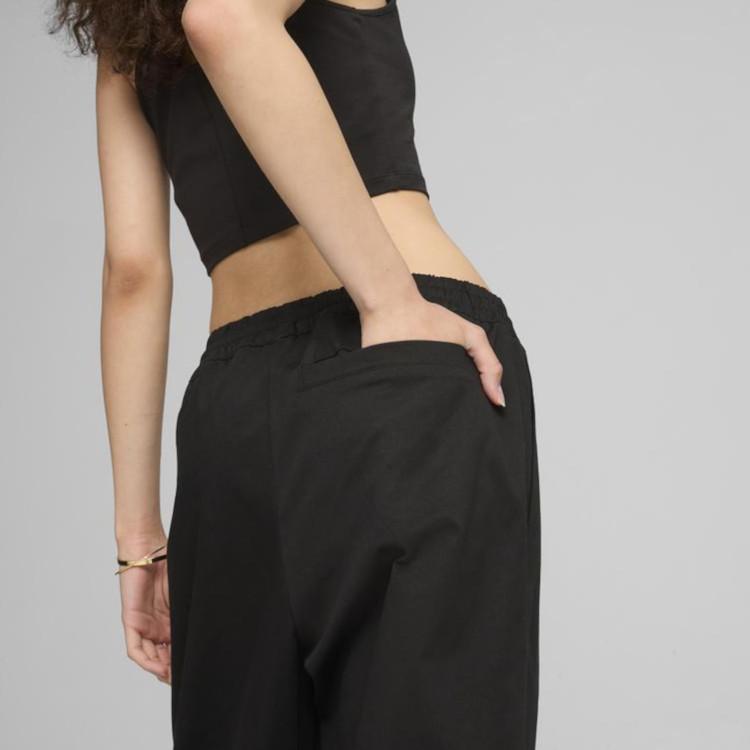 Puma Artisanal Popular Series Solid Color Loose Fit Casual Pants Unisex bottoms Black 630024-01
