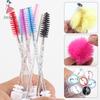 Dustproof Eyebrow Comb Beauty Tools Eyelash Brush Tube With Pompom Lash Extension Makeup Brush 11.5cm