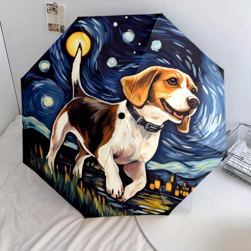 1PC cute dog pet puppy Umbrella Portable Folding Umbrella Iron Frame Hole Bone Structure Outdoor Home Umbrella A6