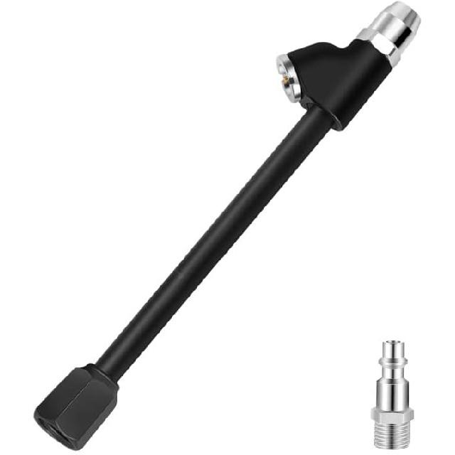 GODESON Air Chuck,1/4 FNPT Extended Reach Dual Head Chuck Set With Quick Plug,2-Way Connect Tire Chucks For Bikes,Motorcycle,Car,And Etc,Tire Air Dual Head Air Chuck