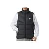 Nike Solid Color Stand Collar Zip-Up Casual Down Vest Men Vests Black FB8184-010