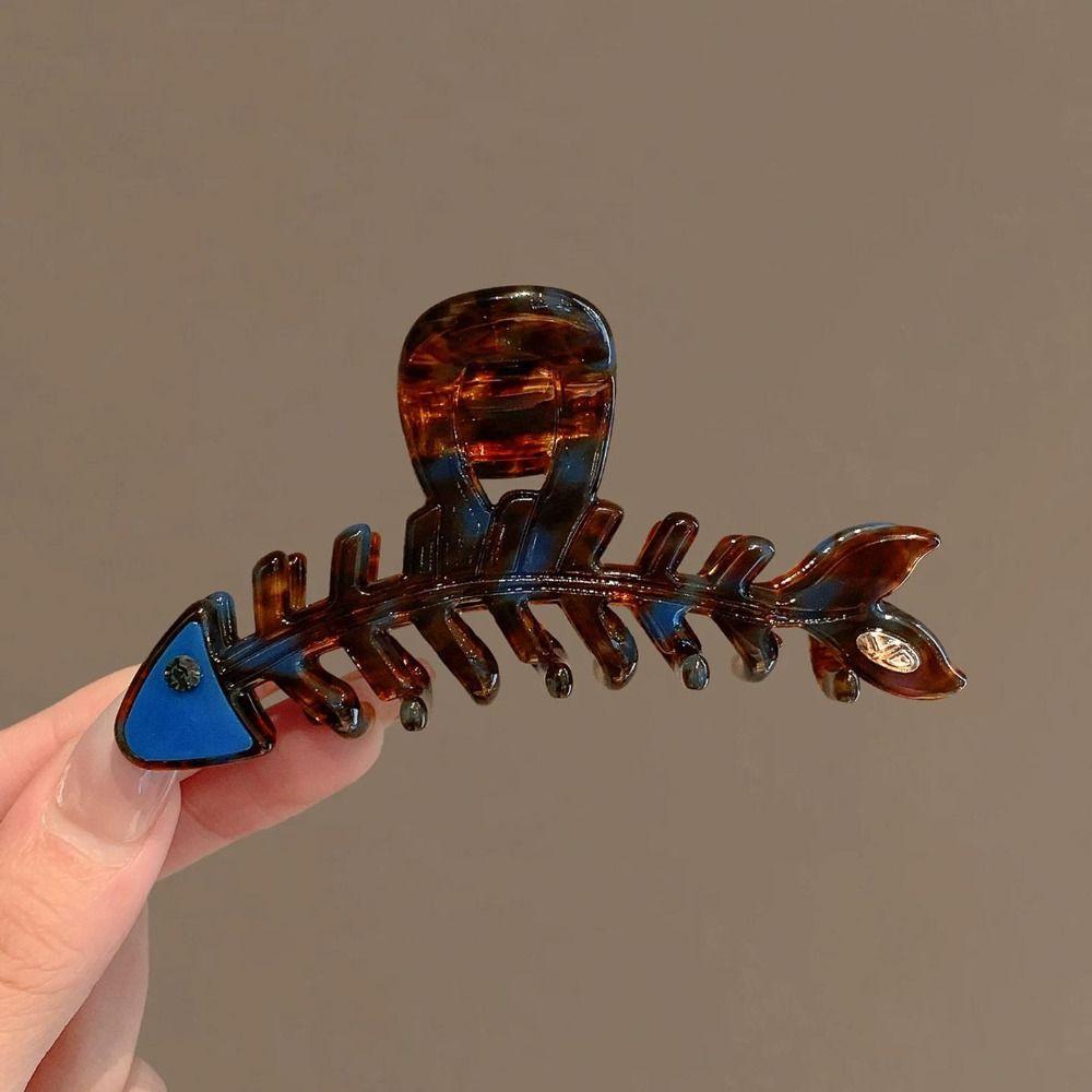 Hairpin Fish Bone Shaped Hair Claw Acetic Acid Acetate Shark Clip Cute Animals Hair Clip  Headwear