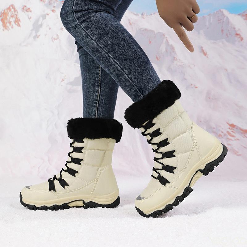 Fashion Winter anti cold warm snow boots for women thick straps simple comfortable midsole anti slip wear-resistant cotton shoes