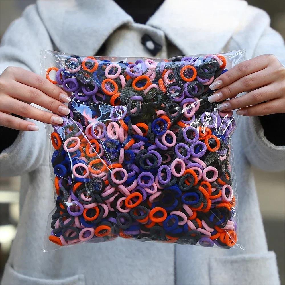 100/200 Pezzi Elastici Colorati in Nylon per Capelli da Donna e Ragazza, Elastici per Coda di Cavallo, Piccolo Elastico per Capelli, Elastici di Gomma, Scrunchie, Accessori per Capelli