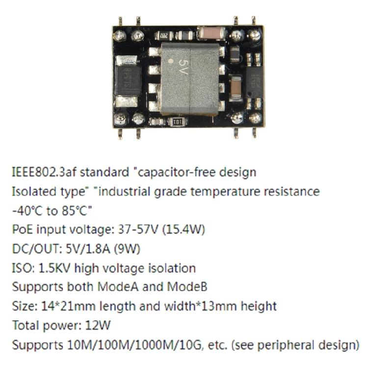 DP9900M Pin to Pin POE Module 5V 1.8A IEEE802.3af DP9900M-5V PD Module for Computer Accessories Compatibility