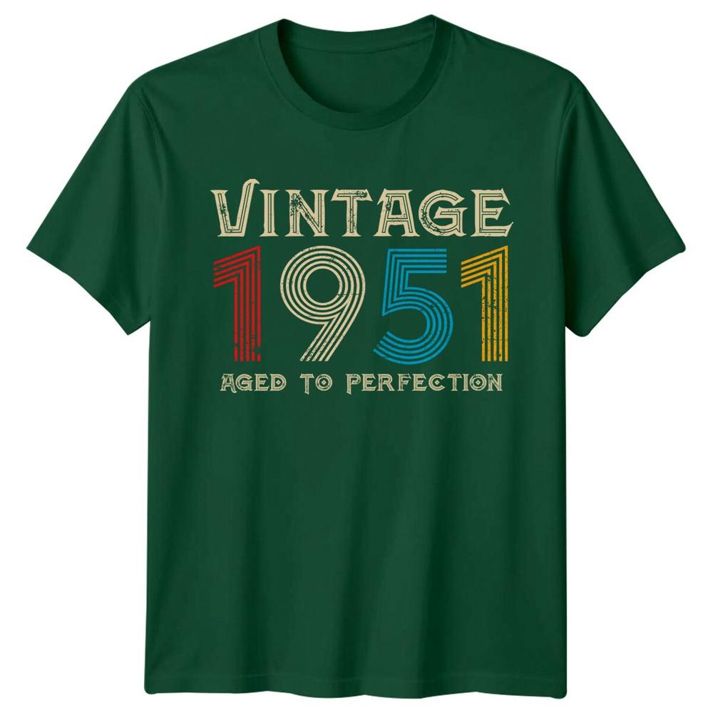 Vintage 1951 Unisexs T Shirt 75th Birthday Gift Aged To Perfection S