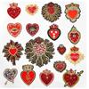 Large Handmade Bead Embroidered Red Heart-shaped Cloth Sticker, Fashionable DIY Clothes, Pants and Jackets Decorative Decals