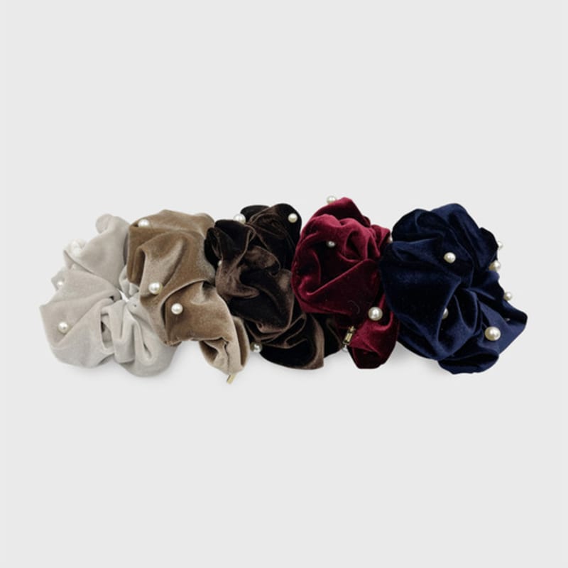 Jean Paul Clarisse Snow Pearl Velvet Scrunchie JP-22-207S