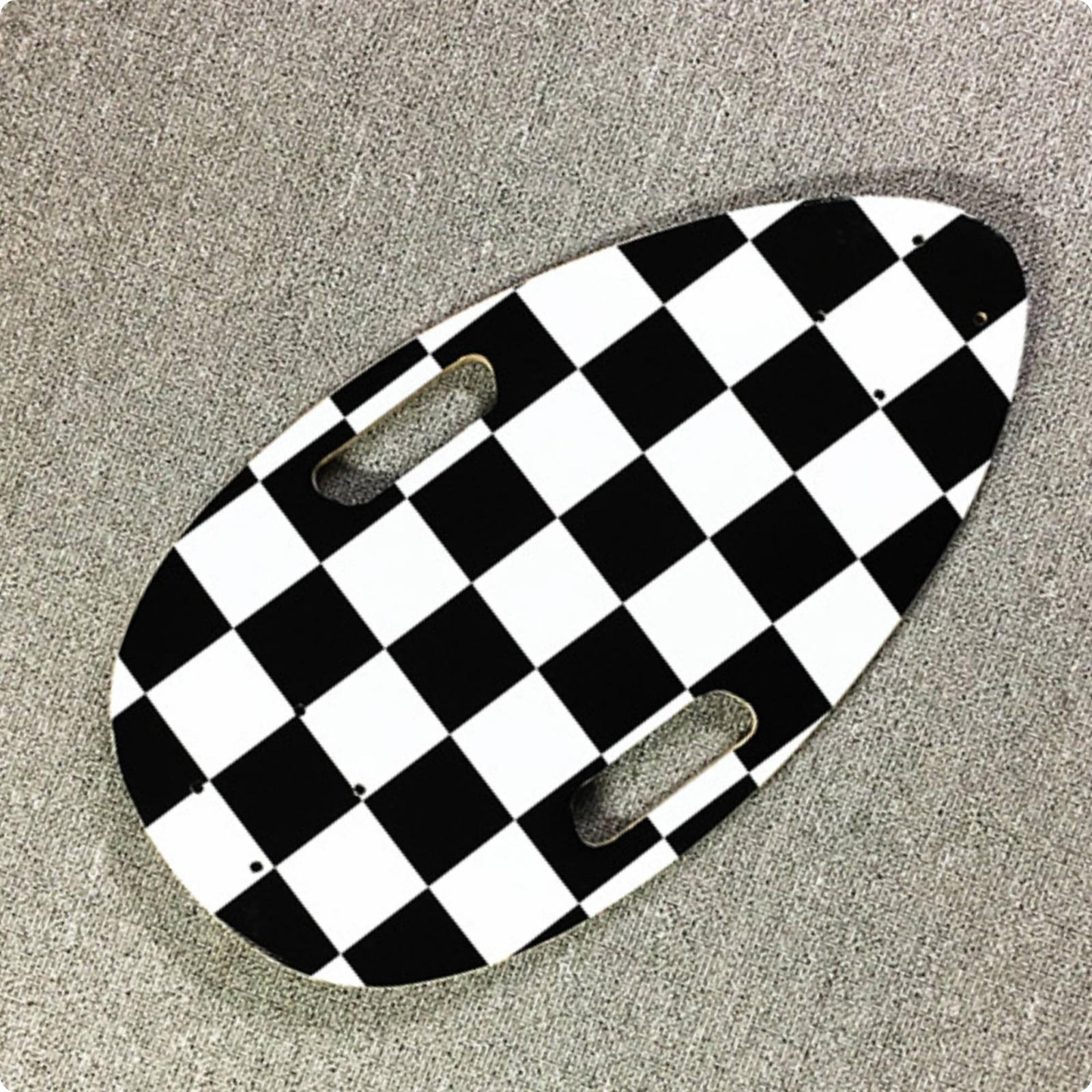 Mini Skateboard Deck PreDrilled Teardrop Carry Cutouts Sports Gear Checkered