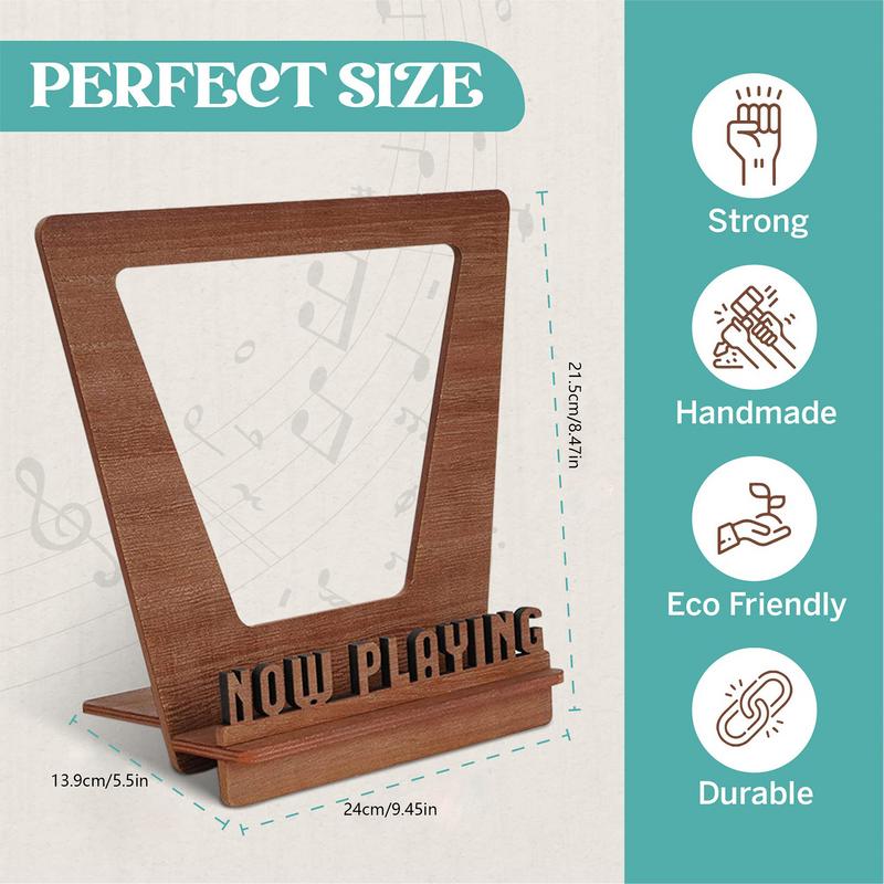 Wood Record Holder Now Playing Wood Stand Record Storage Rack Album Storage Shelves Holds Up To 5 LP For Home Decoration