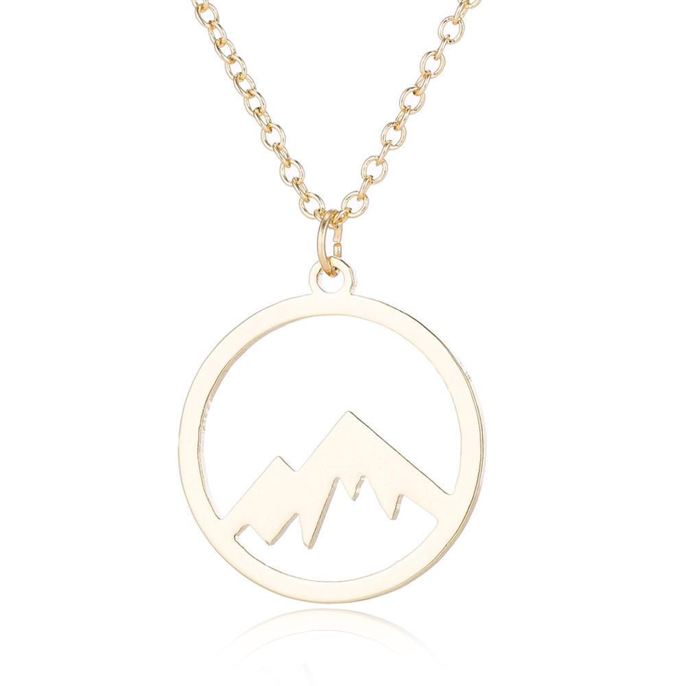 Stainless Steel Three-Color Mountain Peak Hollow Valley Women's Necklace