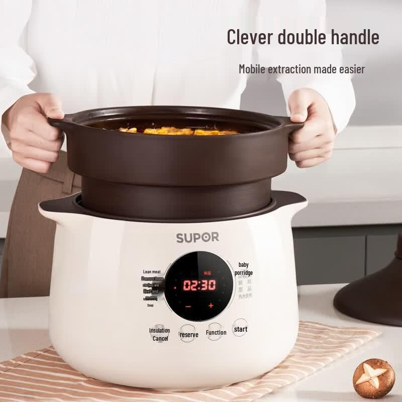 Supor 5L Electric Ceramic Stew Pot CN plug (adapter included)