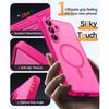 Luxury Matte Phone Case For Samsung Galaxy S25 S24 S23 Ultra Plus S25Ultra S24Ultra S23Ultra S24FE Magsafe Wireless Charge Cover