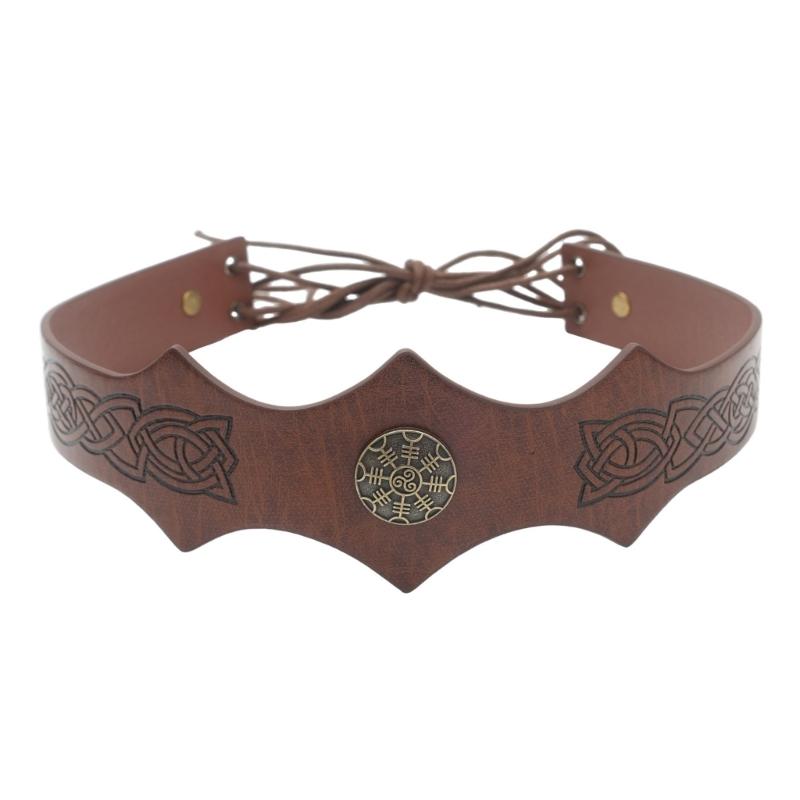 Detailed Cosplayer King Crowns Headband with Medieval Men Design Costume Hairband for Halloween LARP and Role Playing