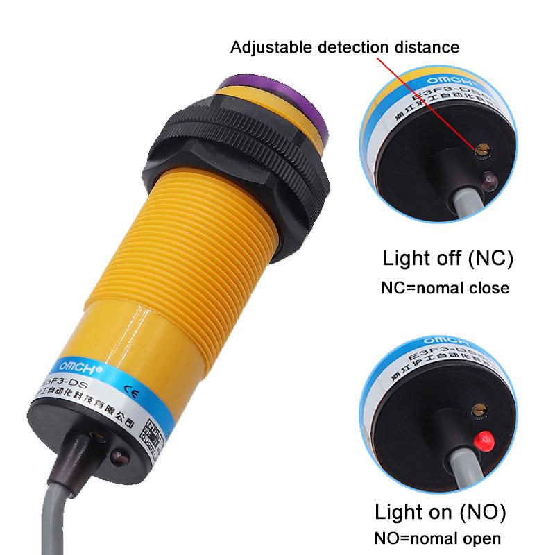 Diffuse Reflection Photoelectric Switch M30 70CM Sensing Distance DC Three Wires Sensor