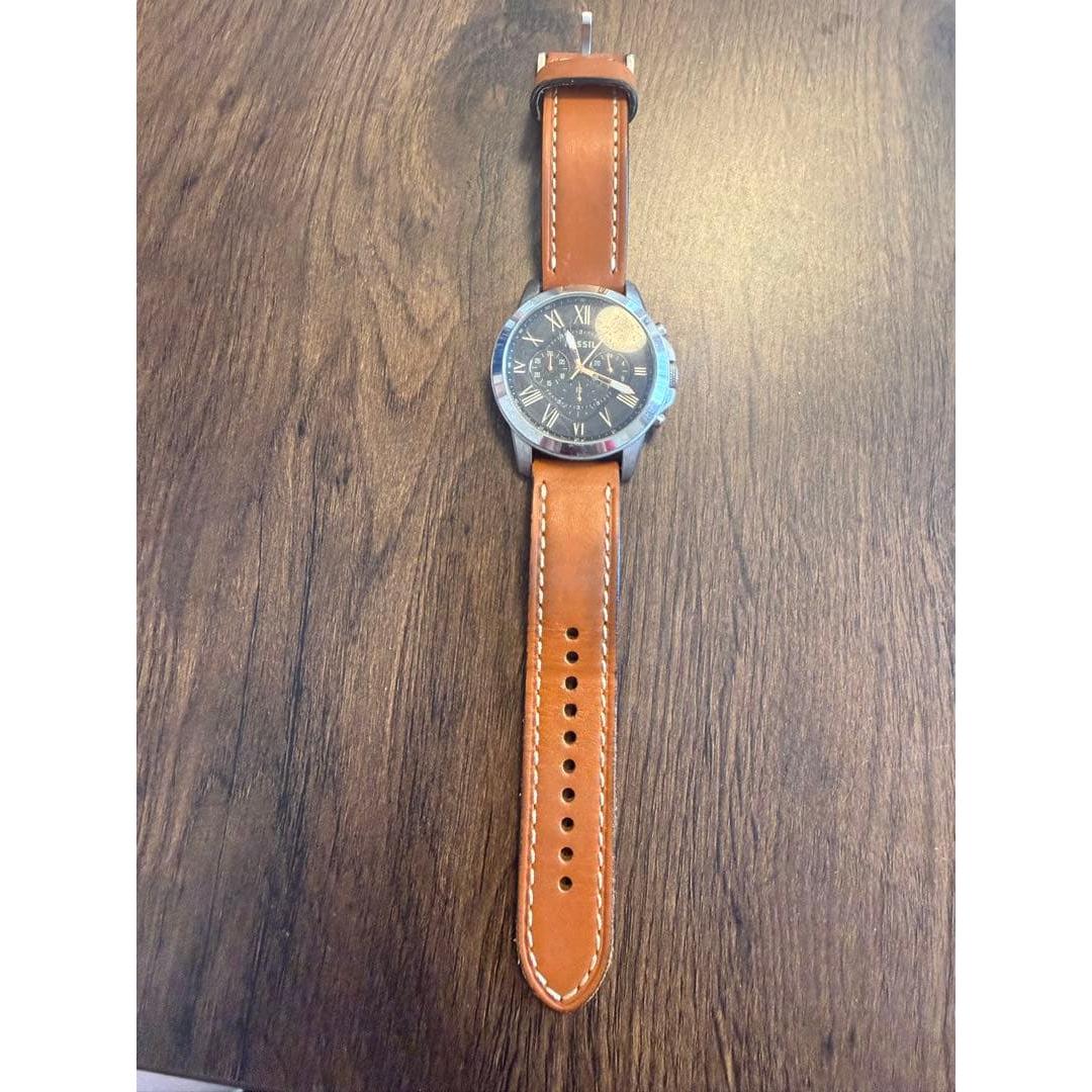 Used FOSSIL Chronograph Watch Leather Strap