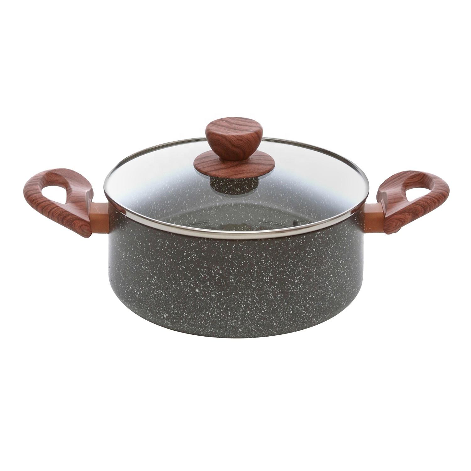 Marble Non Stick Coating Casserole, Casserole Set Cooking Pots (Dark Grey,4-5L&20 cm) темно серый