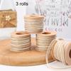 1/3rolls 10m Natural Ribbon - 0.5cm Wide Rustic Craft Ribbon for Gift Wrapping,Christmas Thanksgiving Party Supplies