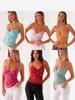 Summer Women Y2k Sequin Halter Crop Tops Pearl Embellished Cami Tops Summer Glitter V Neck Rhinestone Camisole Tank Shirt