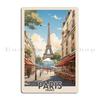 Retro Vintage Paris Poster with Eiffel Tower Parisian Elegance Metal Plaque Club Wall Decor Pub Designing Tin Sign Poster
