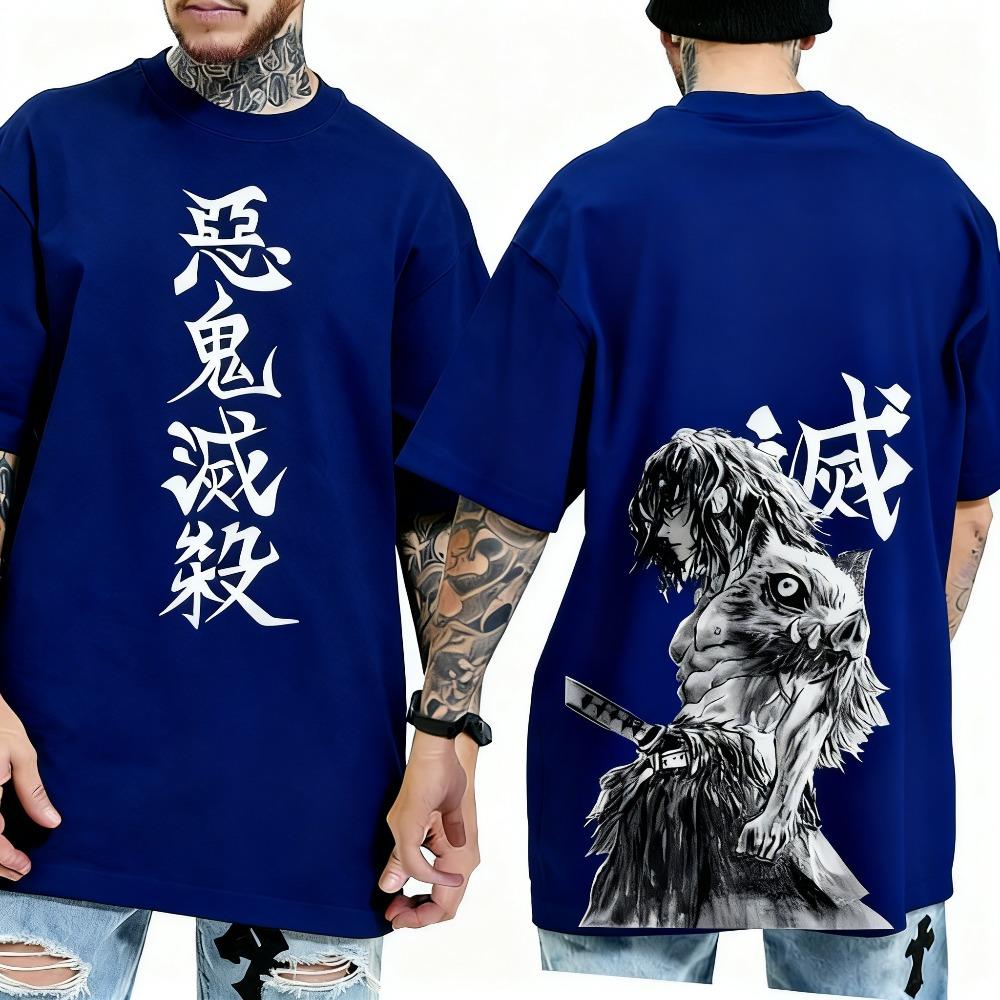 Demon Slayer Klinge Izunosuke Anime Muster FrühlingSommer Saison Y2K Stil Herren und Damen Streetwear