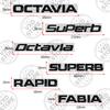 JBIW9 For Skoda Superb Kodiaq Karoq 4X4 Yeti Octavia Rapid Fabia Kamiq Car 3D Metal Letters Badge Decals Sticker Glossy Matte Black