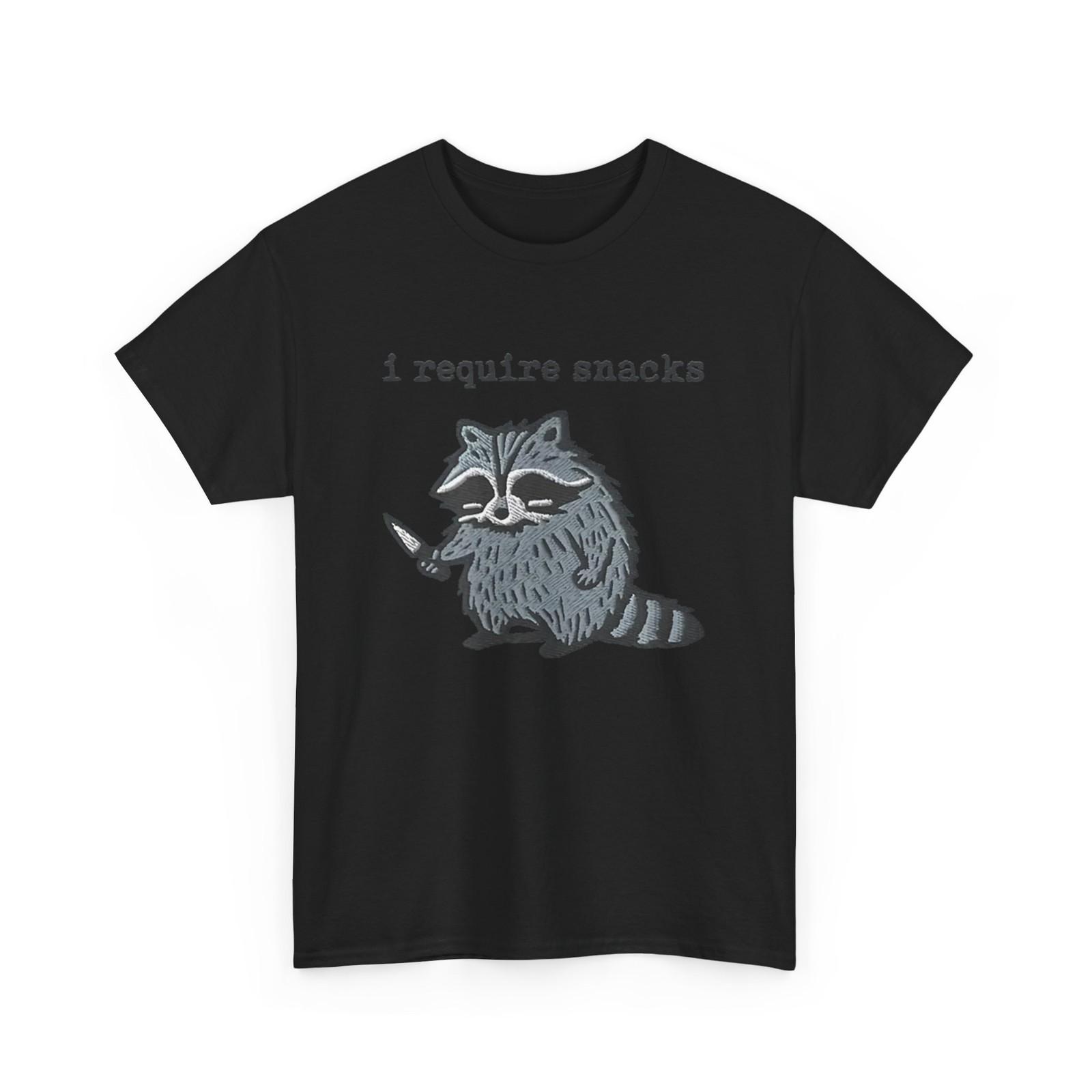 Raccoon Shirt, I Require Snacks Raccoon Women Men T-Shirt XXXXL