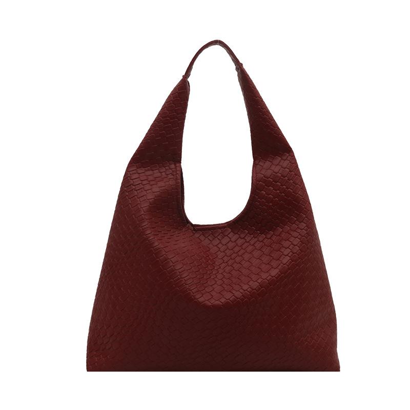 

Текстурированная минималистичная сумка под мышкой 2025 новая трендовая весенне-летняя ретро сумка-тоут повседневная вместительная сумка-мессенджер на плечо красный