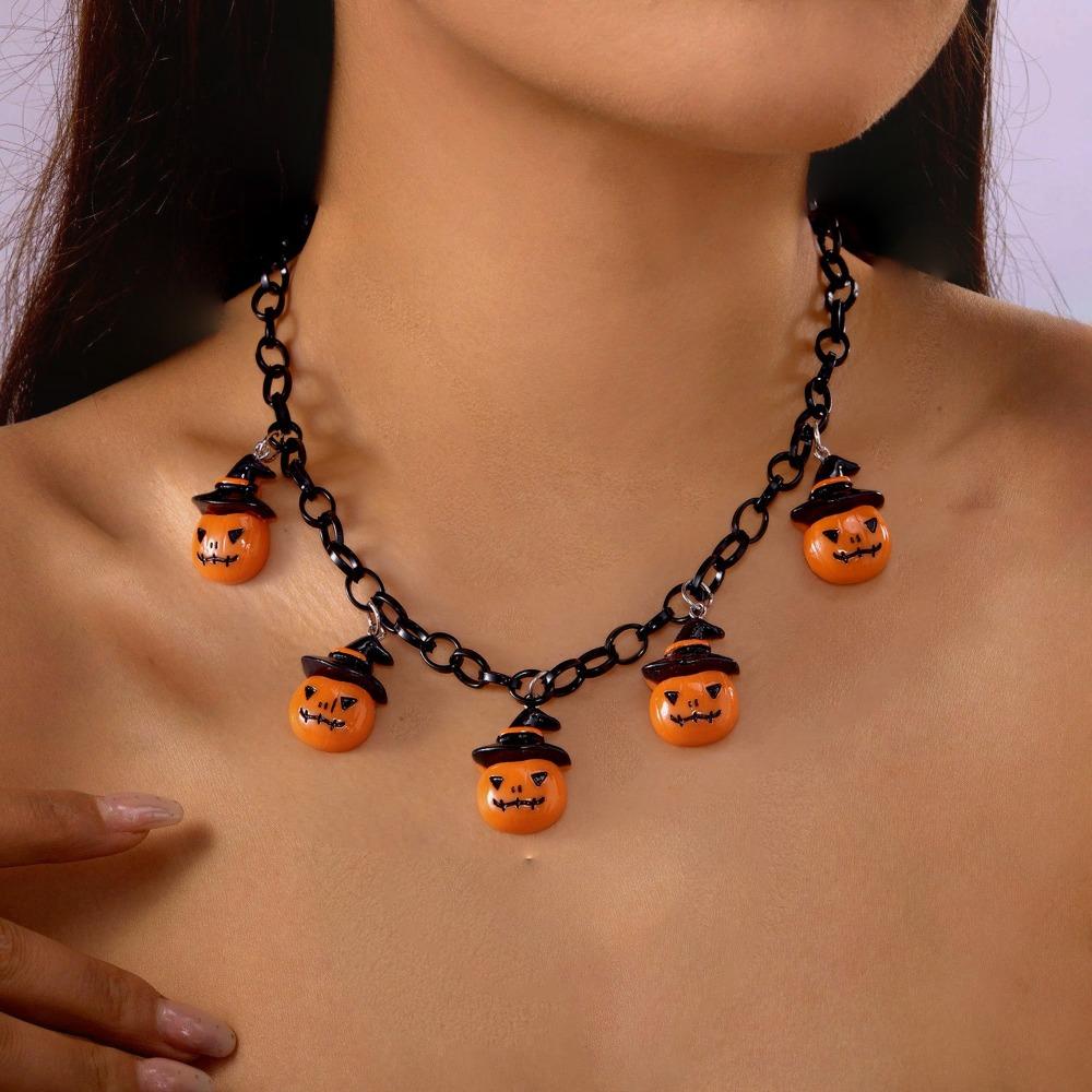 

Гарбузовий візерунок Принт криваво-червоного кольору Намисто Темний дизайн павука Намисто з китицями Вечірка на Хелловін Style 4