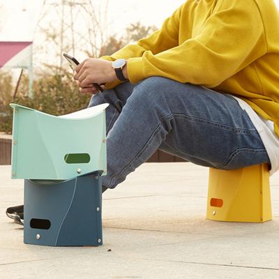 Portable Folding Stool Ultra-Thin Outdoor Chair Multi-functional Shopping Plastic Camping Handbag for Hiking Picnic Camping Fishing
