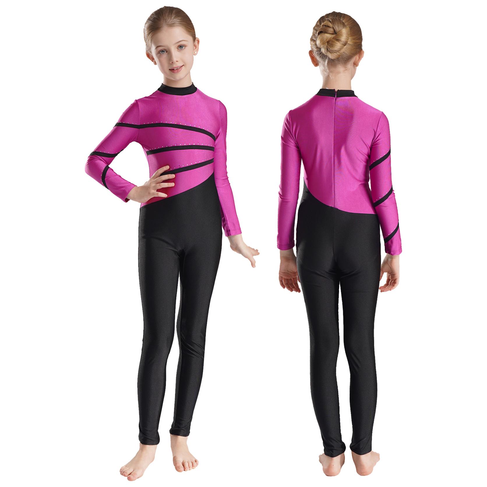 

Детский купальник для художественной гимнастики для девочек, спортивная спортивная одежда, комбинезон, одежда для балета, танцевальная одежда, костюмы для фигурного катания, боди для джазовых танцев 13-14 Years горячий розовый