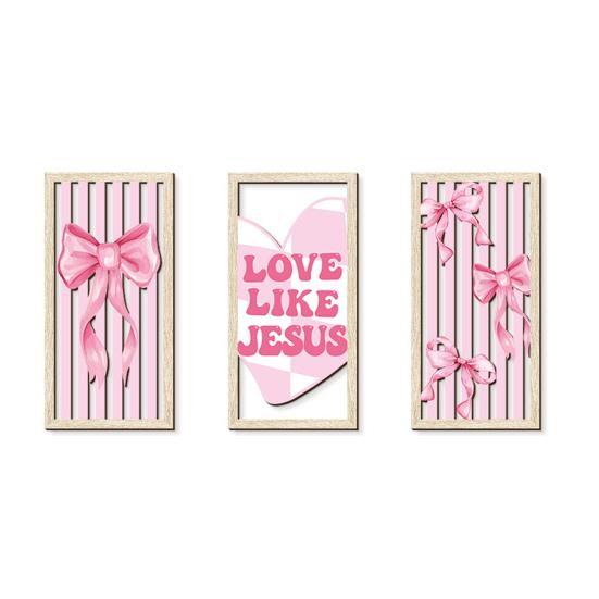 3 Pcs Boho Wood Wall Art Decor Minimalist Plants Geometric Hollow-out Hanging Ornament Abstract Wall Sculptures for Home Living Room Bedroom Kitchen