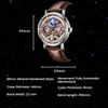 Fashion ONOLA Men Automatic Mechanical Watch Men Stainless Steel Skeleton Wristwatch Men Leather Strap Watch