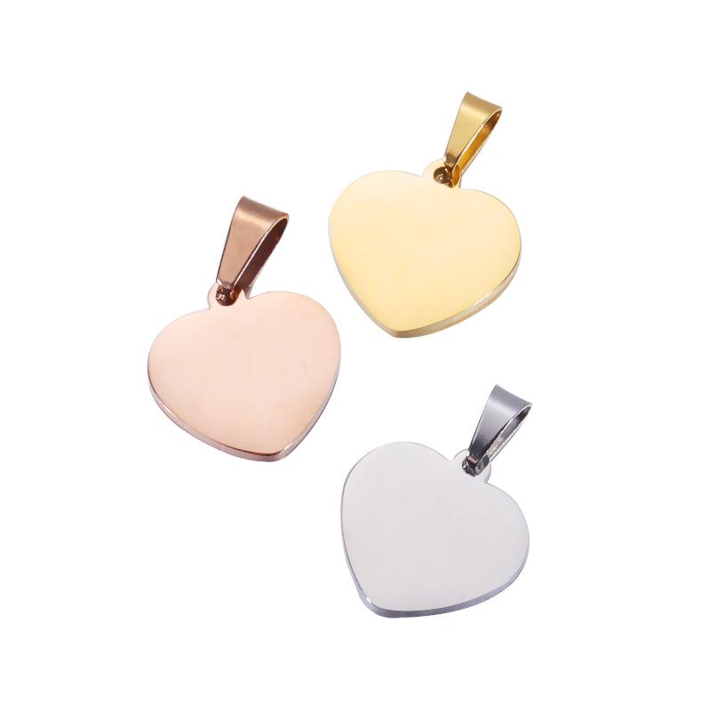 Stainless Steel Heart Pendant Charm for DIY Jewelry – 15x15mm