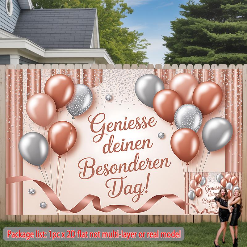Party Backdrop Elegant Flat Balloons German Greeting Landscape Traditional Banners Holiday Photo Booth Background Birthday Party Decor