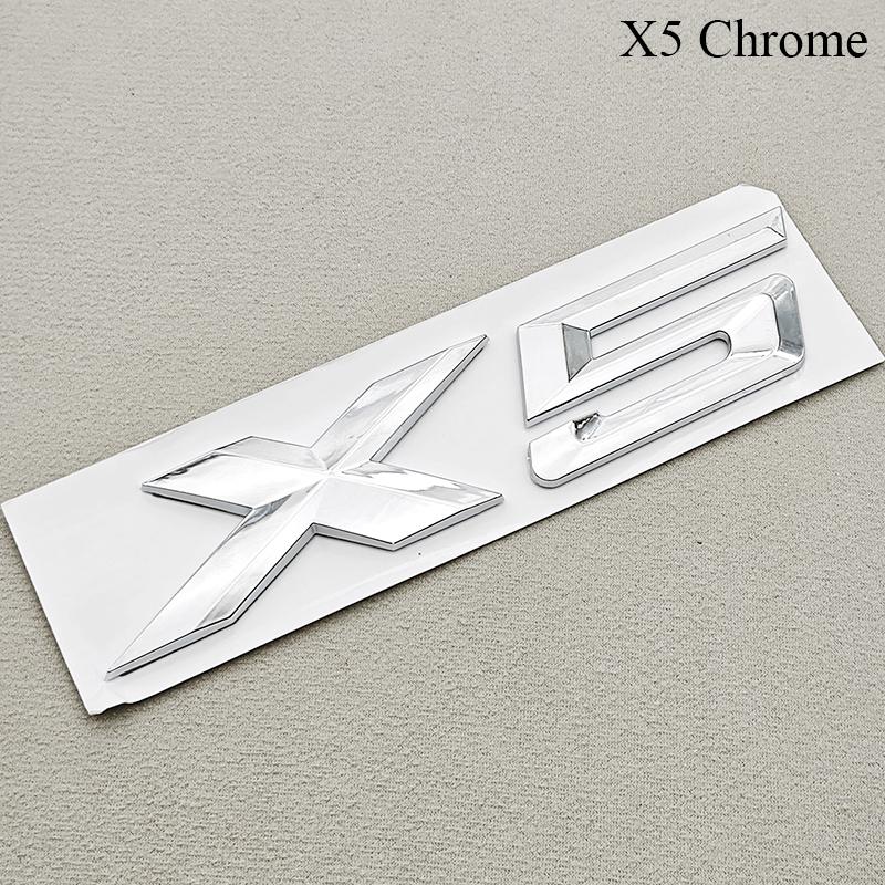 3D ABS Black Chrome Car Letters Rear Trunk Badge X5 X6 Logo Emblem Decals For BMW X5 X6 F15 G05 F16 G06 Sticker Auto Accessories