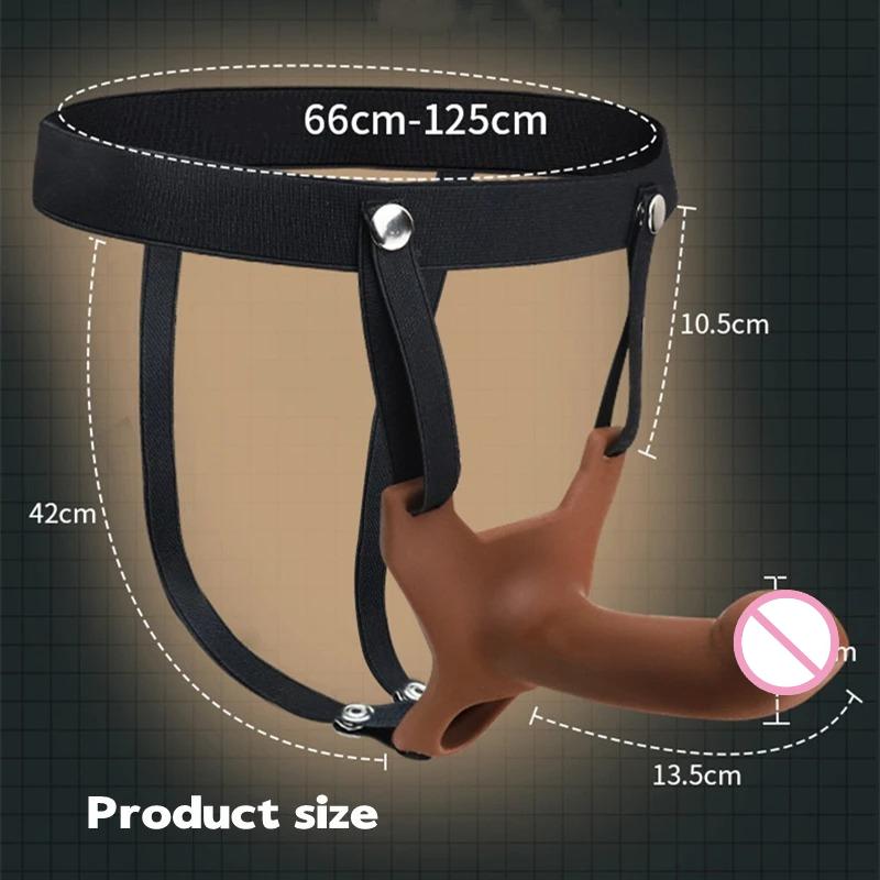 Harnais de godemichet creux à sangle – Jouet pour adultes portable pour hommes, femmes et couples | Conception non vibrante pour le jeu lesbien/gay