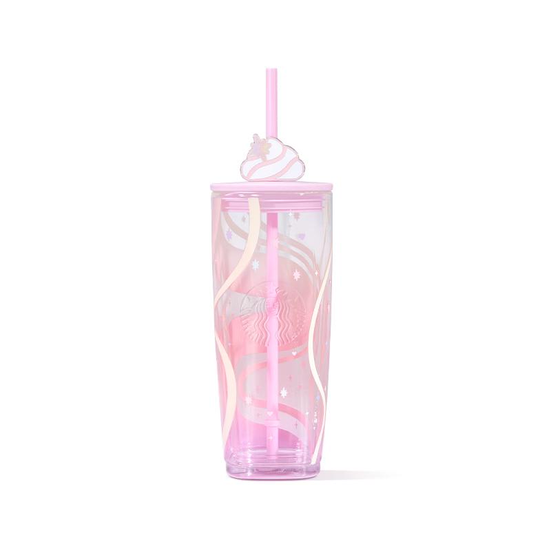 Starbucks Frappuccino Glass Tumbler with Straw, 660ml