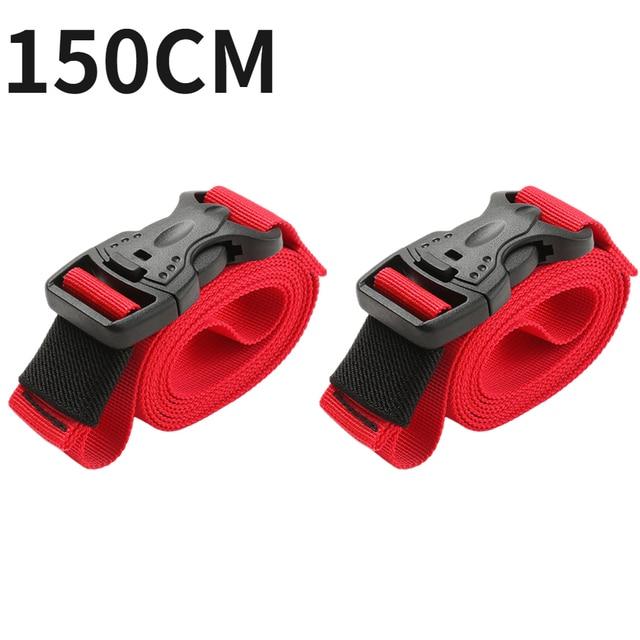 

2 шт. Нейлоновый грузовой ремень Перерабатываемый крепежный ремень для багажа Веревки с пряжкой вниз 150cm красный