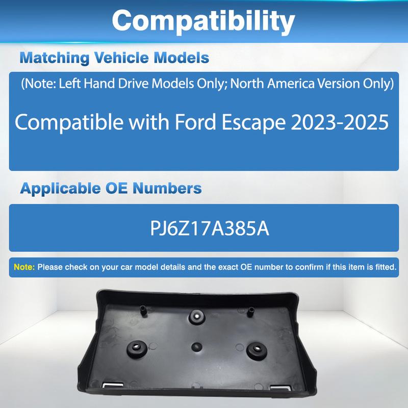 Front License Plate Bracket For Ford Escape  2024 2025 Car Front Bumper License Plate Frame Bracket Holder PJ6Z17A385A