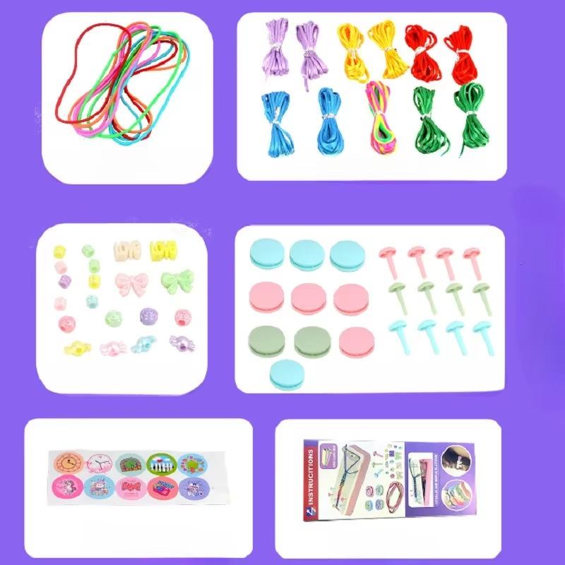 Hand Knitted 1PCS Bracelet Knitter Set Creative DIY Color Bracelet Crafting Material Pack Kids Girls Educational Toys